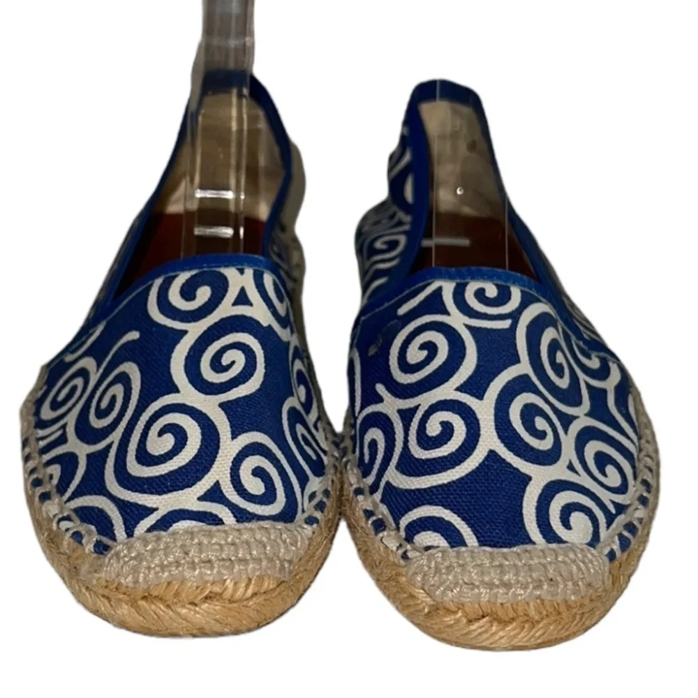 Diane von Furstenberg Blue Canvas Espadrille Flats